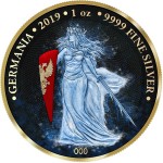 Germania ICE SPACE-X 5 Mark 2019 Silver Coin Gold plated 1 oz